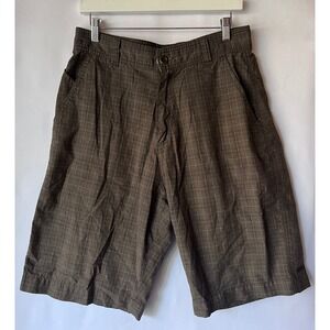 Vintage Y2K Billabong Board Shorts Mens 30 Brown Plaid Embroidered